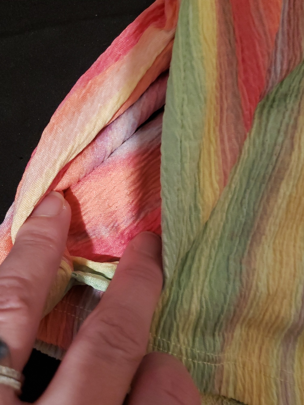 🧁No Boundaries Pastel Rainbow Stripe High Waist Shorts - Picture 4 of 4